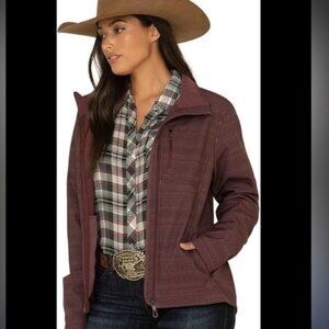 NWT Woman Cinch Cavenders Exclusive Aztec Print Maroon Western Jacket Medium